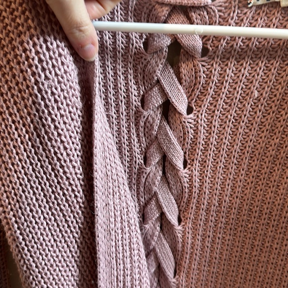 EUC Girls Nordstrom’s Pink Republic Brand Cardigan Cable Knit Sweater Size 7 8 - Picture 5 of 9